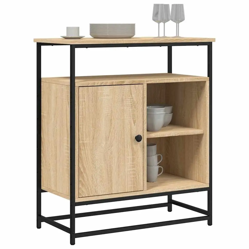 Sideboard Storage Cabinet Brown 69x35x80cm Engineered Wood Buffet