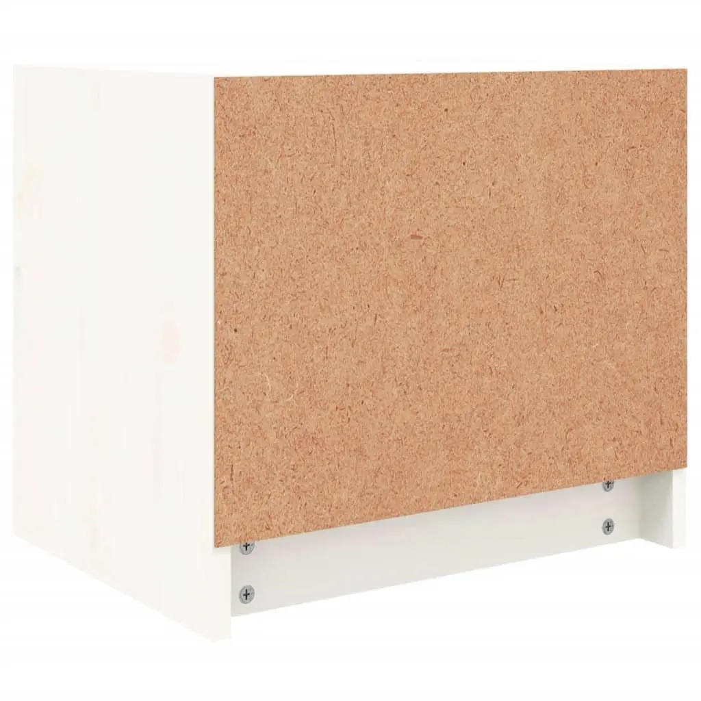 Bedside Table White Solid Pine Wood 2 Drawers Rustic Nightstand