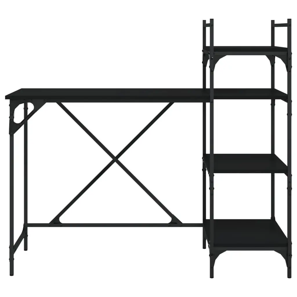 Computer Desk Black 120 x 47 x 109 cm Integrated Shelves Storage Organiser