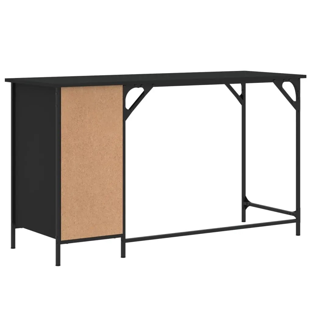 Computer Desk Black 131x48x75 cm Home Office Workspace with Storage