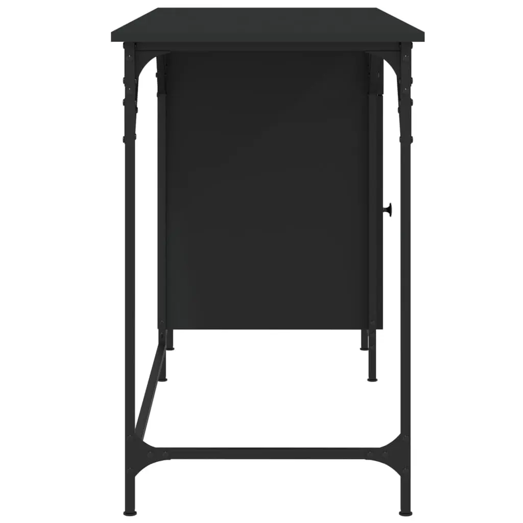 Computer Desk Black 131x48x75 cm Home Office Workspace with Storage