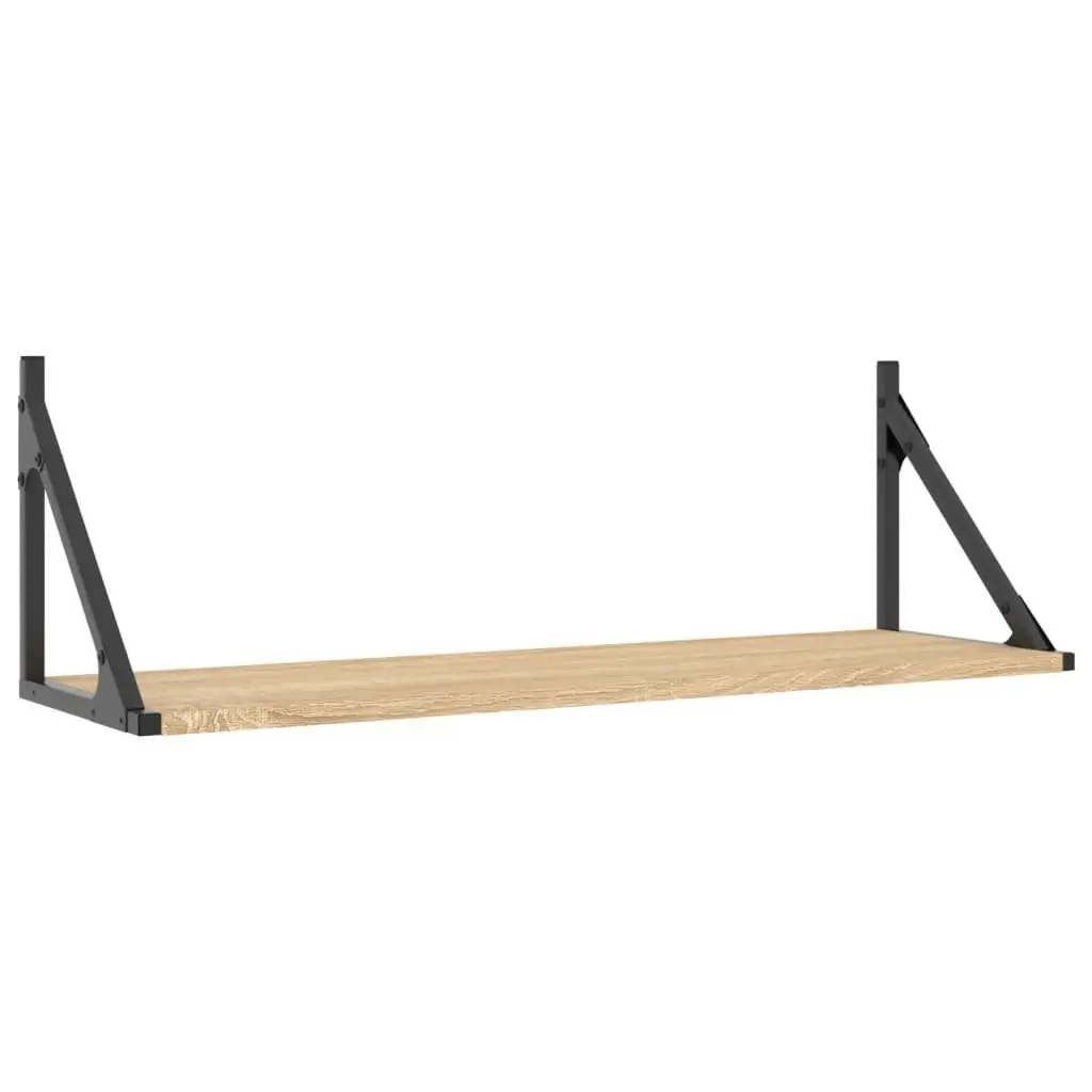 Wall Shelves Brown 80 x 25 x 25.5 cm Floating Display Storage Organiser 2 Pieces