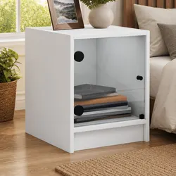 Confident Choice: Bedside Cabinets with Glass Doors, 2 pcs