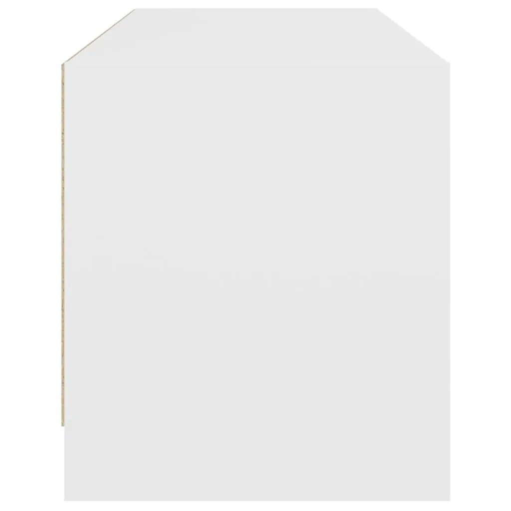 TV Cabinet White 102x37x42 cm Glass Doors Media Storage Unit