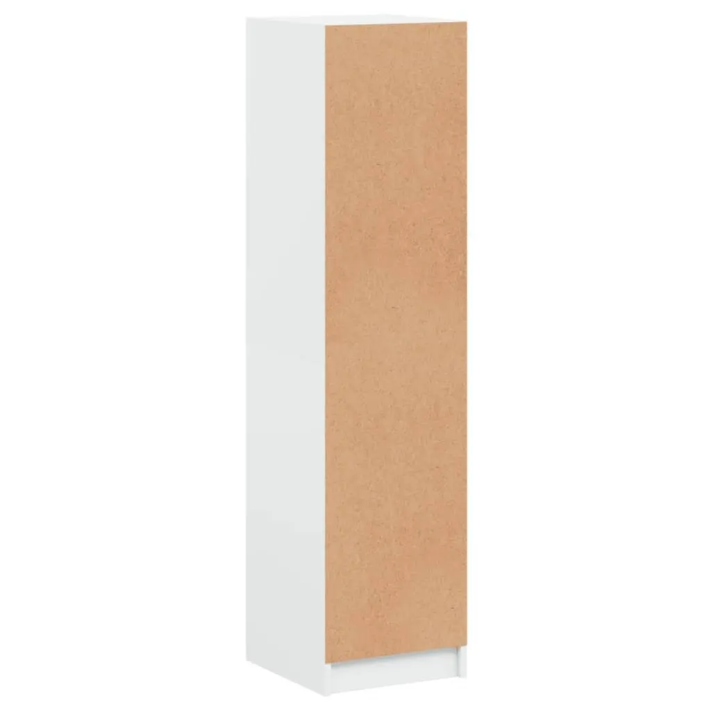 Highboard Storage Cabinet White 35x37x142cm Glass Doors Shelving Unit