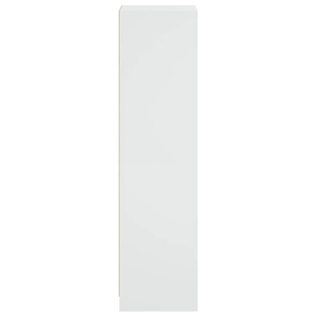 Highboard Storage Cabinet White 35x37x142cm Glass Doors Shelving Unit