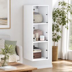 Concise Wall Cabinet with Glass Doors - 35x37x100cm