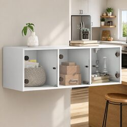 Compact Wall Cabinet with Glass Doors for Effective Storage