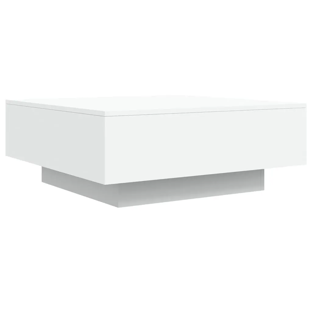 Coffee Table White Modern Living Room Accent Sofa Side Tea Table 80x80x31cm