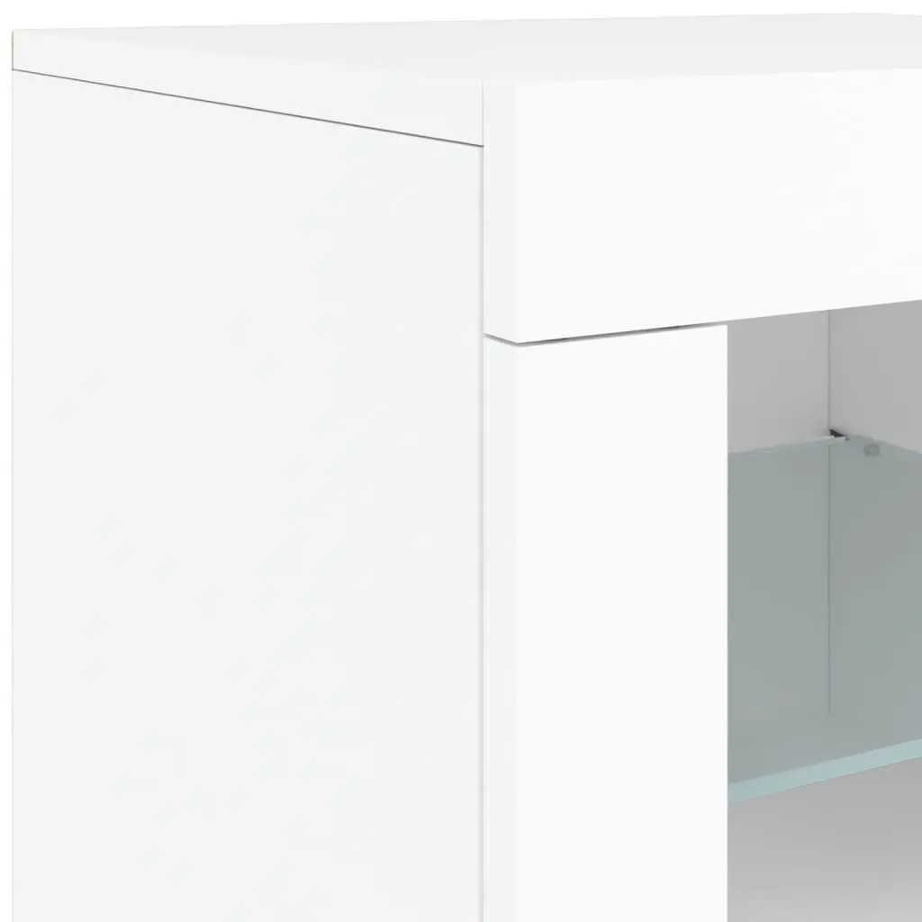 Sideboard White RGB LED Storage Cabinet Modern Display Unit
