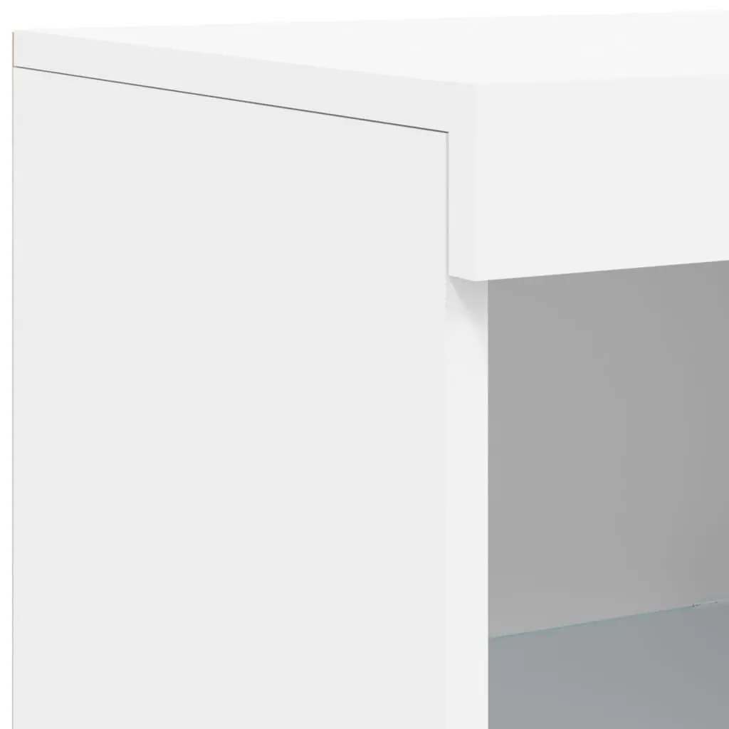 Sideboard White 41x37x100cm with RGB LED Lights Storage Buffet Display Organiser