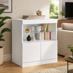 White Sideboard with RGB LED Lights: Stylish and Functional