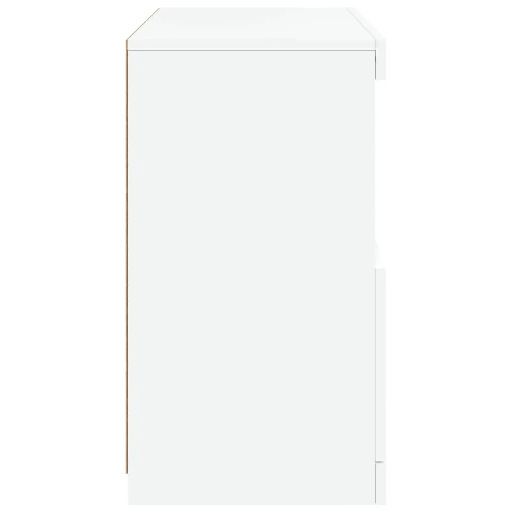 Sideboard Cabinet White 60W x 37D x 67H cm RGB LED Lights Storage Modern Furniture