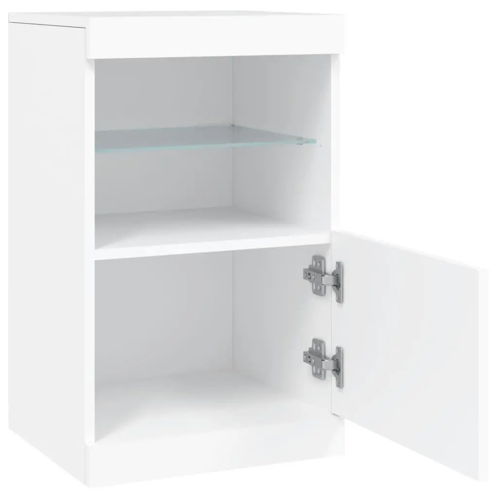 Sideboard White Modern RGB LED Lights Storage Cabinet