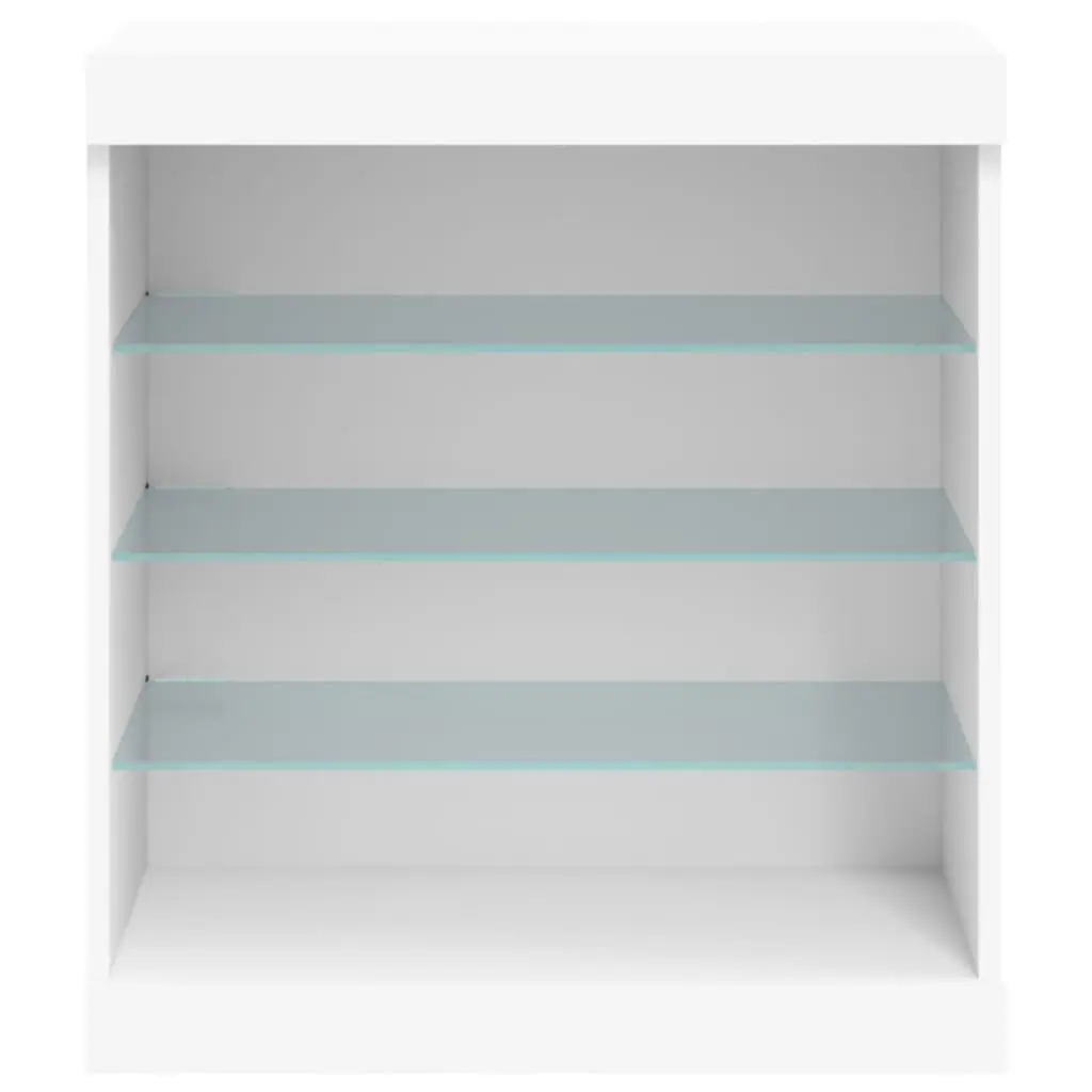 Sideboard Cabinet White 60.5x37x67cm RGB LED Lights Storage Buffet