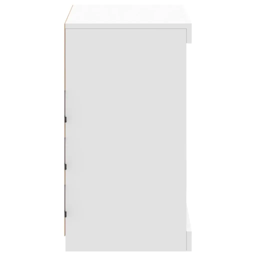 Sideboard Cabinet White 60.5x37x67cm RGB LED Lights Storage Buffet