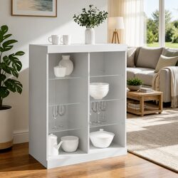 White Sideboard with Integrated LED Lights 81x37x100cm