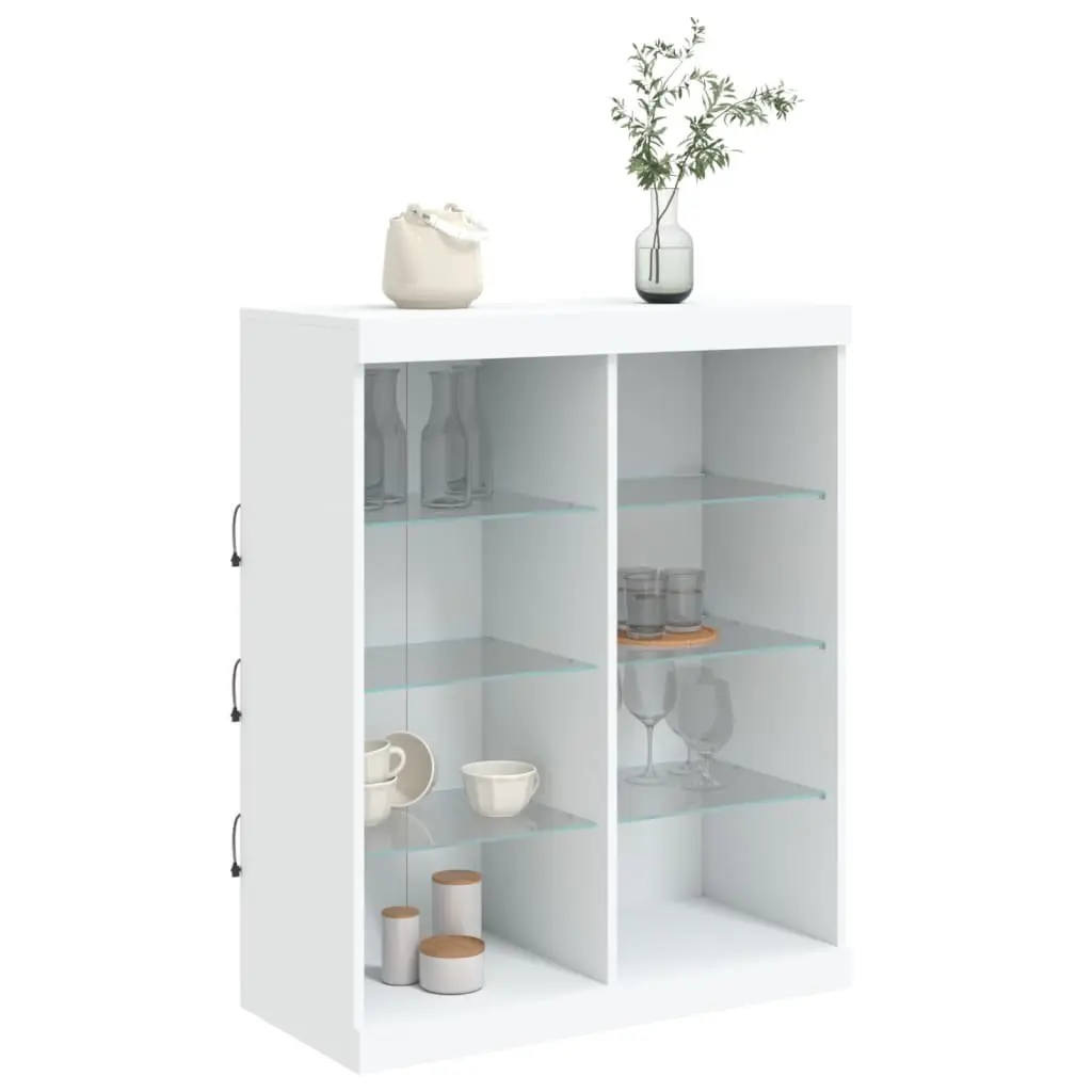 Sideboard White 81x37x100cm RGB LED Lights Storage Cabinet