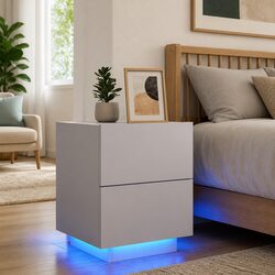 Bedside Cabinet with Integrated RGB LED Lighting