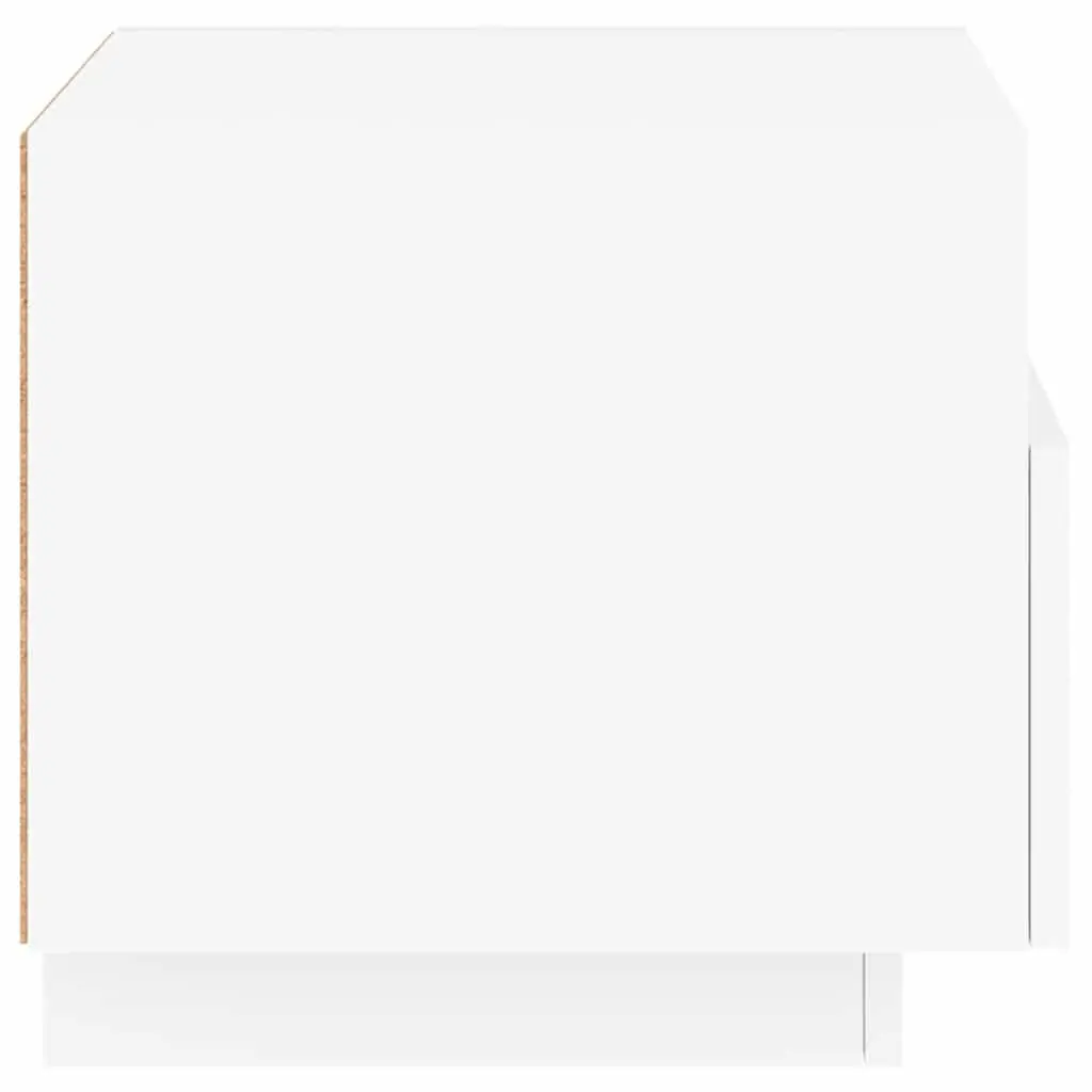 Bedside Table White 40x39x37 cm RGB LED Lights Storage Cabinet Set of 2