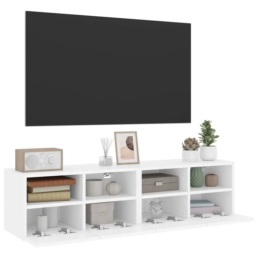 White Floating TV Wall Cabinet for Organization