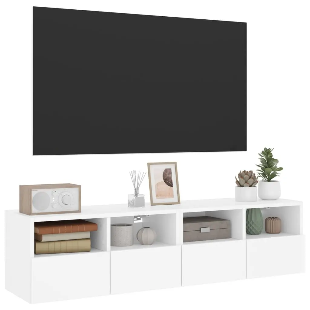 White Floating TV Wall Cabinet for Organization
