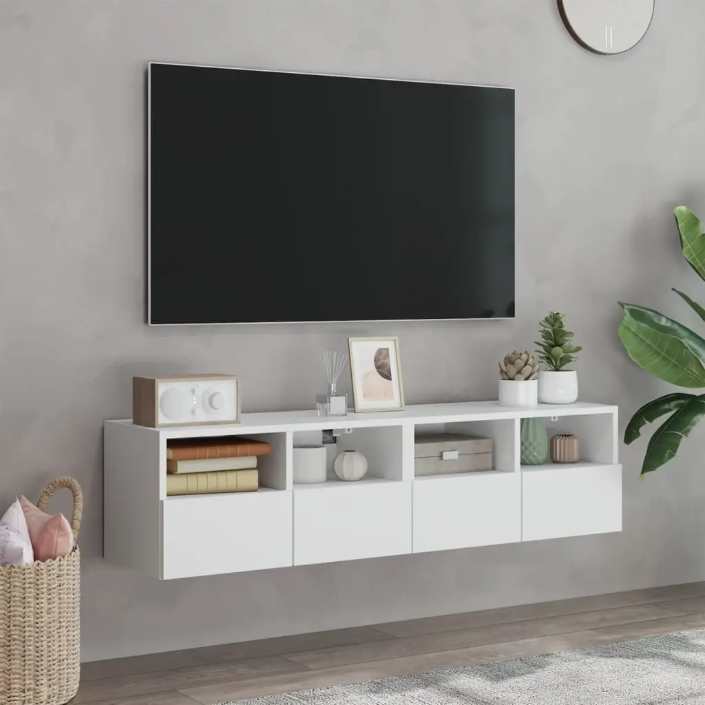 White Floating TV Wall Cabinet for Organization
