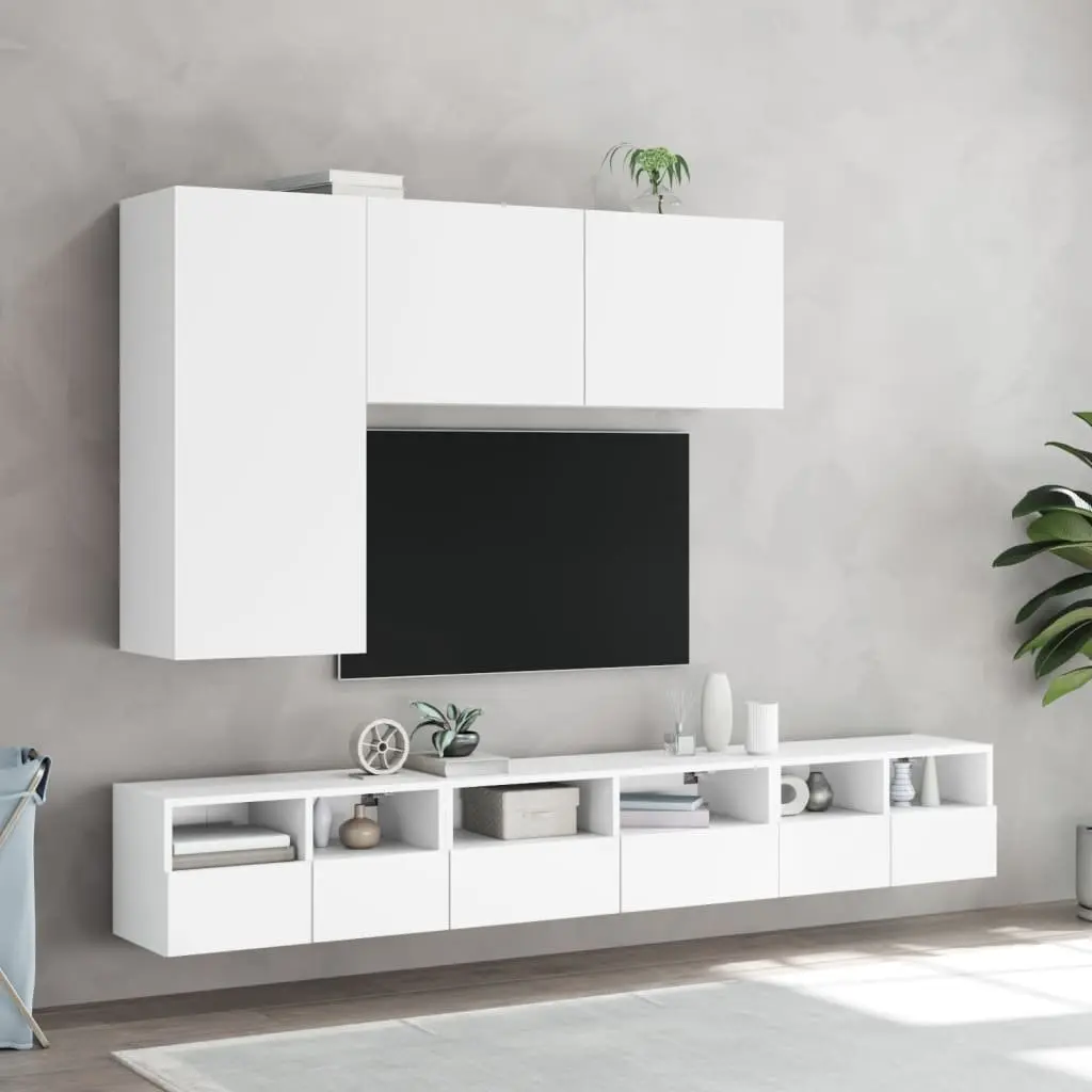 White Floating TV Wall Cabinet for Organization