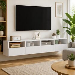 White Floating TV Wall Cabinets