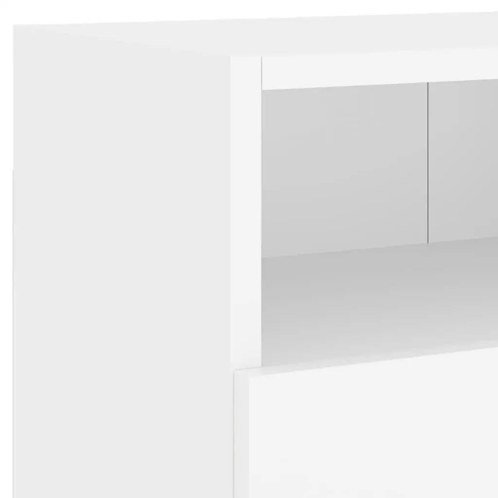 TV Wall Cabinets White 2 Piece Floating Storage Unit Shelves Media Organiser
