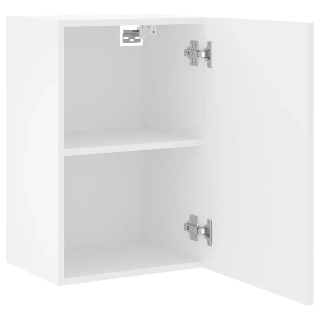 Floating White TV Cabinets 40.5x30x60cm 2 Piece Wall-Mounted Storage Units
