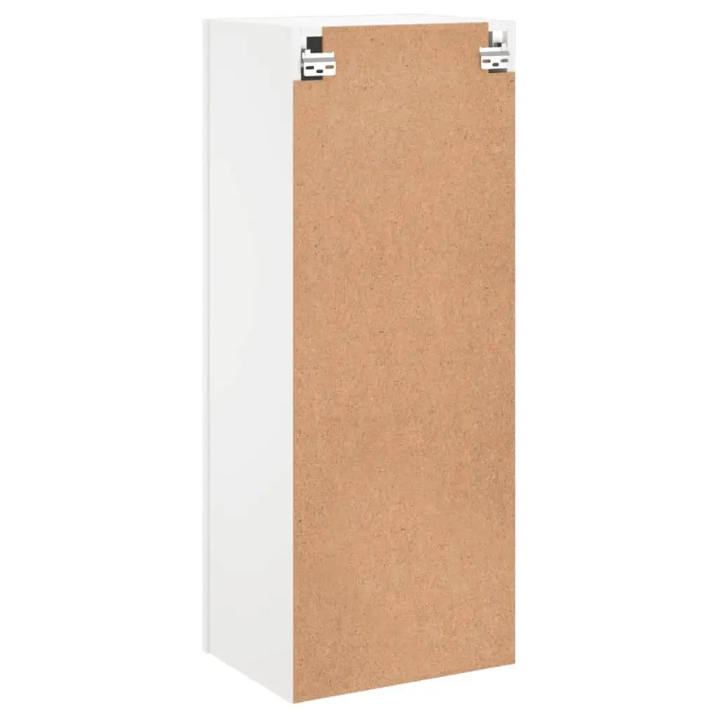 TV Wall Cabinet White Wall-Mounted Storage Organizer Engineered Wood 3 Storage Compartments