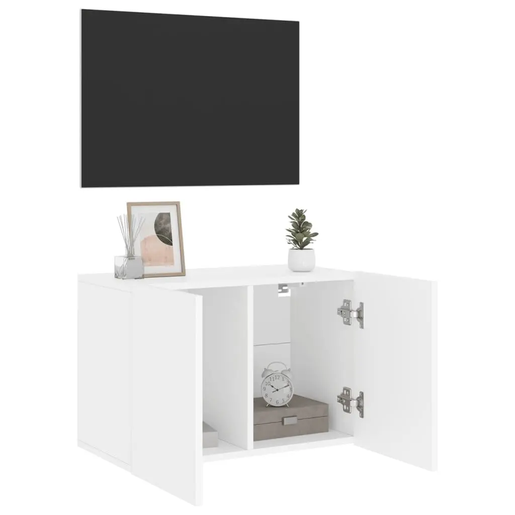 TV Cabinet Wall-mounted White 60x30x41cm Space-saving Storage Unit