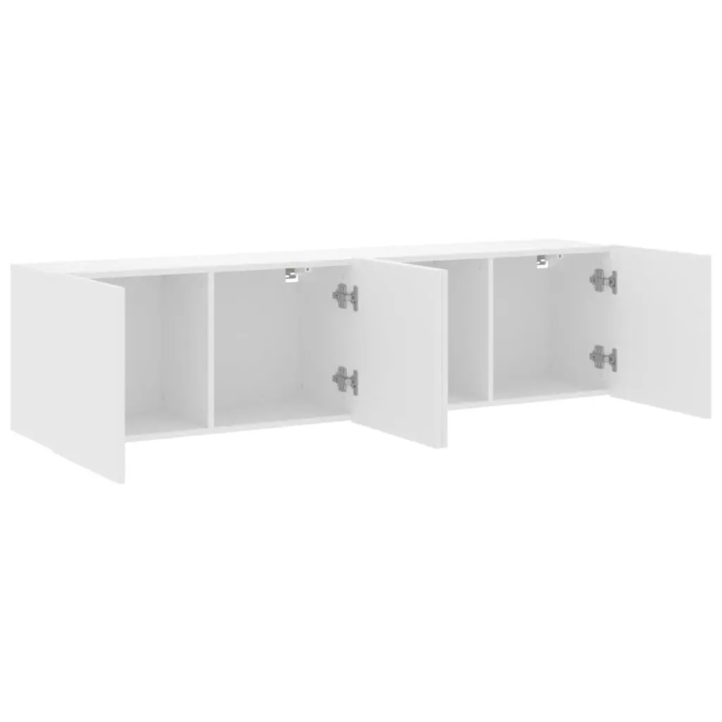 Wall-Mounted TV Cabinets 2 Pieces White Storage Units 80x30x41cm Media Display