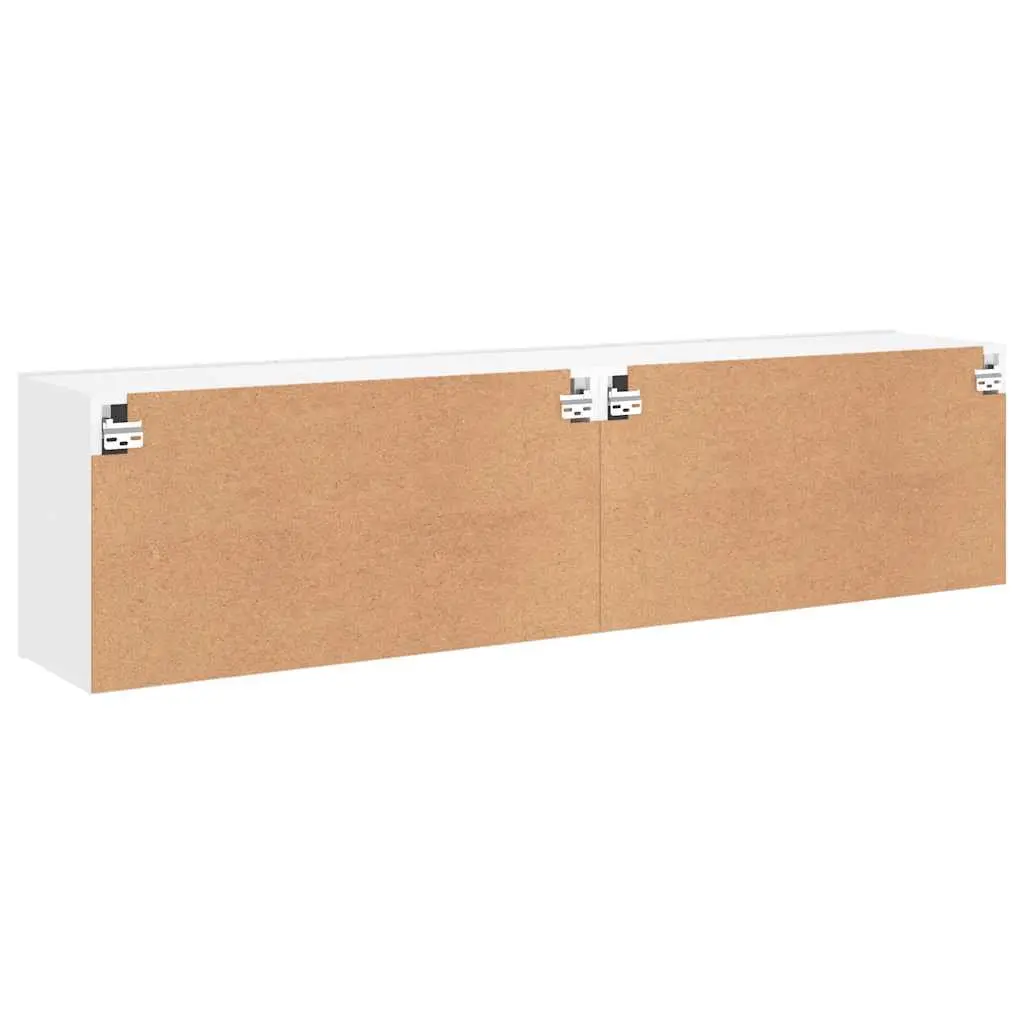 Wall-Mounted TV Cabinets 2 Pieces White Storage Units 80x30x41cm Media Display