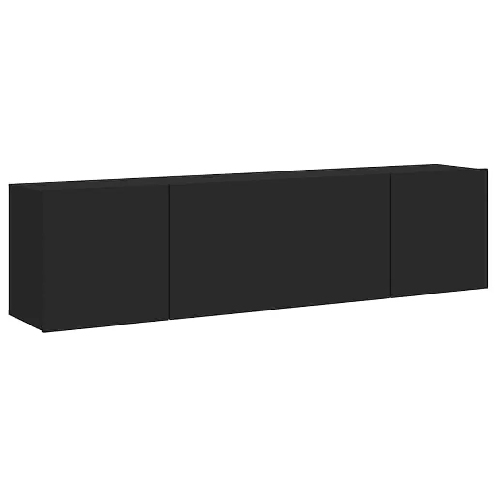 Wall-Mounted Black TV Cabinets