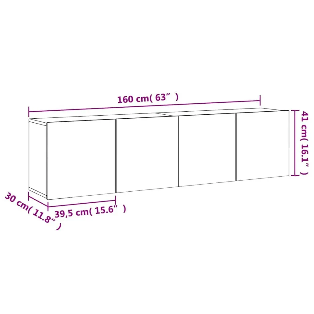 Wall-Mounted Black TV Cabinets