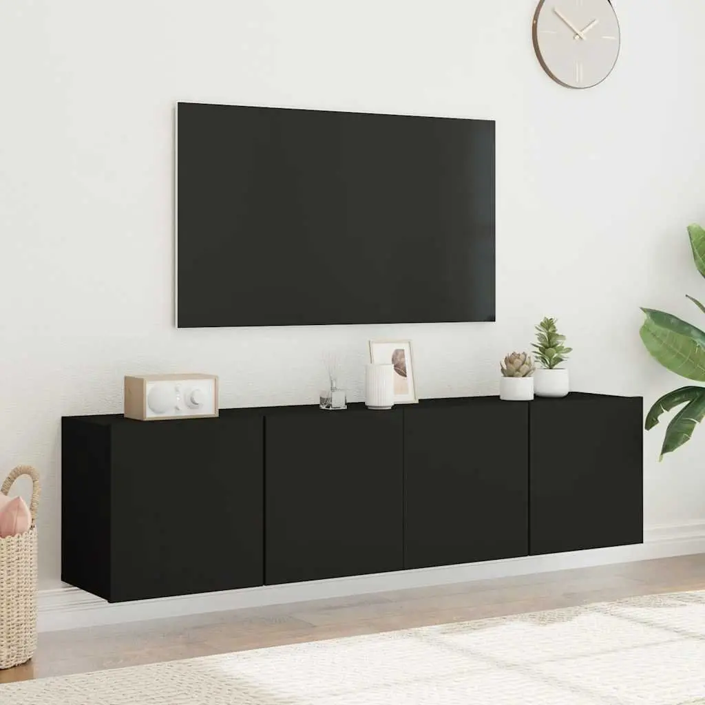 Wall-Mounted Black TV Cabinets