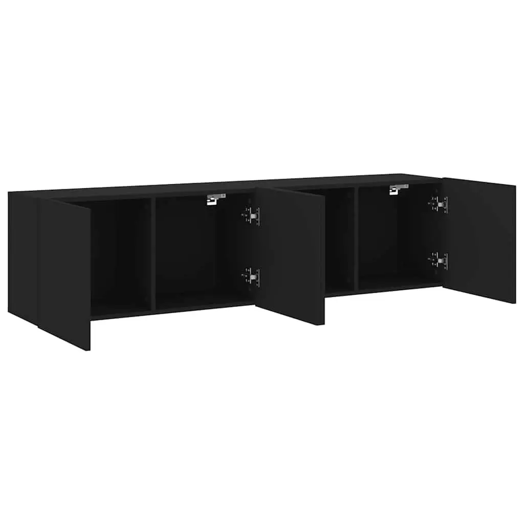 Wall-Mounted Black TV Cabinets