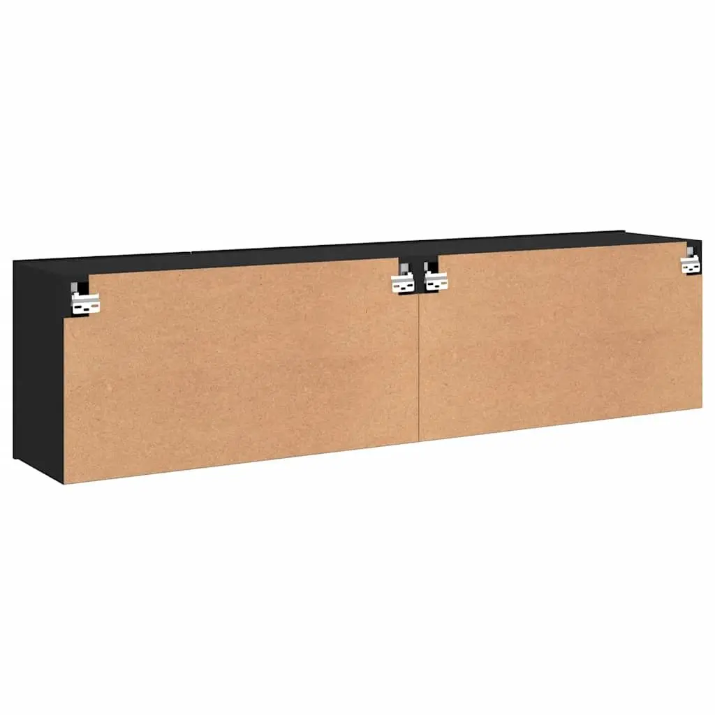 Wall-Mounted Black TV Cabinets