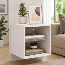 White Floating TV Wall Cabinet - Bright and Functional