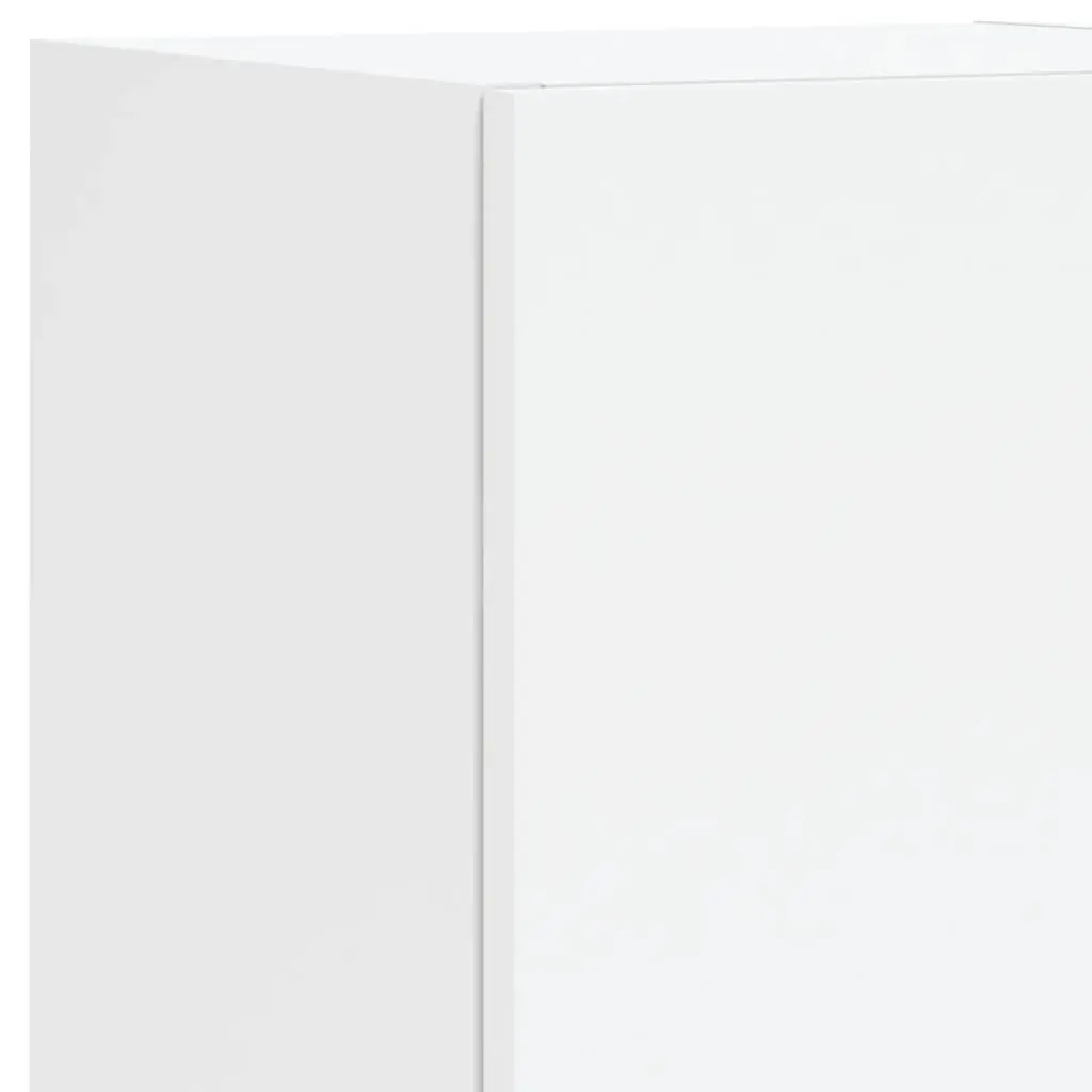 TV Cabinet with RGB LED Lights Wall-Mounted Storage Unit White 30.5x30x102cm
