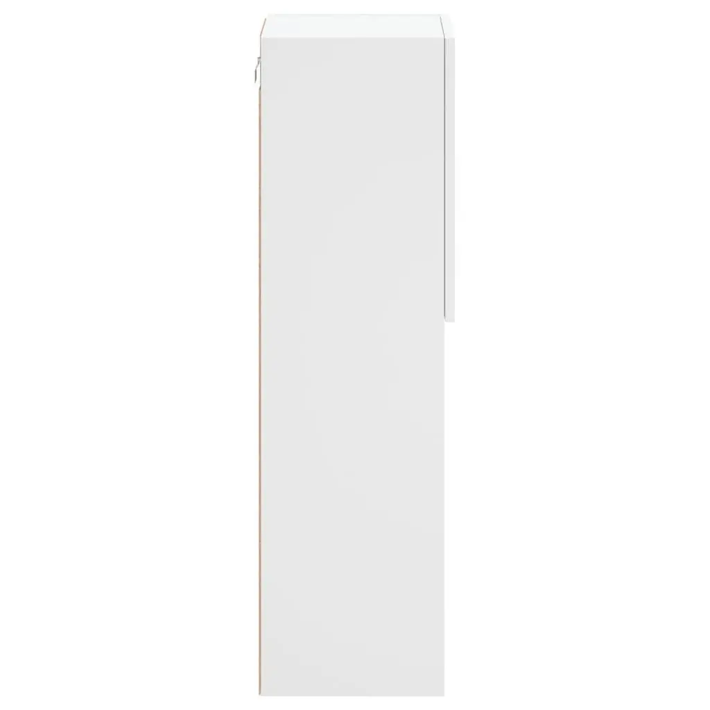 TV Cabinet with RGB LED Lights Wall-Mounted Storage Unit White 30.5x30x102cm