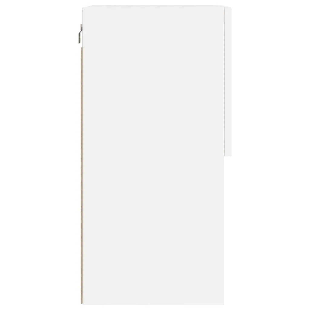 TV Cabinet with RGB LED Lights Wall-Mounted Media Storage Unit White