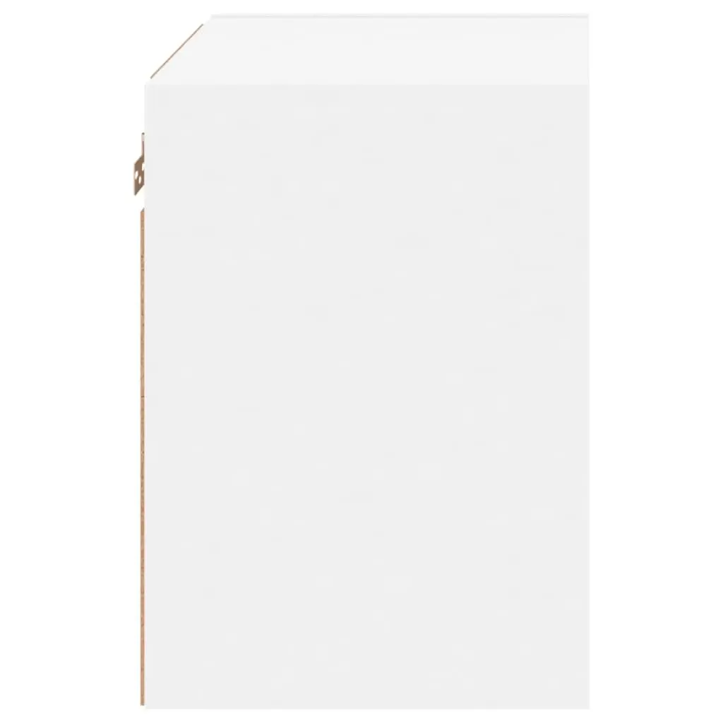 Bedside Cabinet White Wall-mounted with RGB LED Lights Storage Furniture