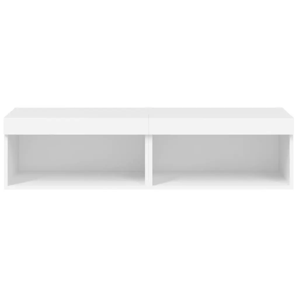 TV Cabinets with RGB LED Lights Wall-Mounted Storage Units White 60x30x30cm Set
