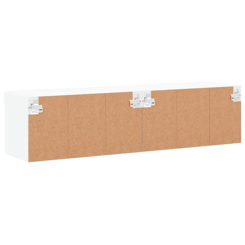 TV Cabinets with RGB LED Lights Wall-Mounted Storage Units White 60x30x30cm Set