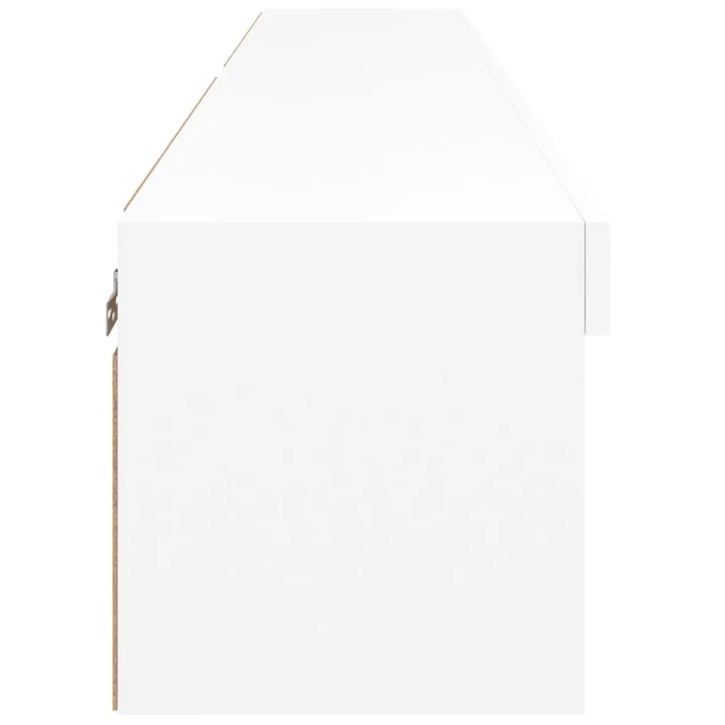 TV Cabinet White 80x30x30cm Wall-Mounted with RGB LED Lights Set of 2