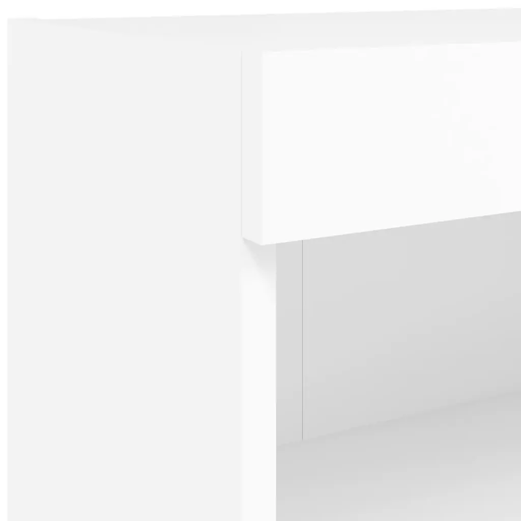 White TV Wall Cabinet with LED Options
