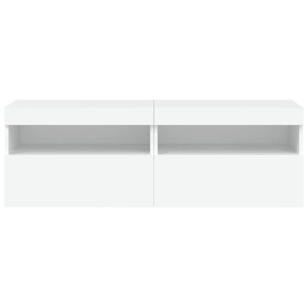 White TV Wall Cabinet with LED Options